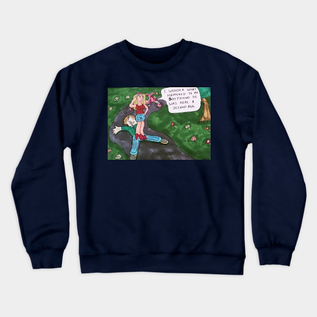 Where'd My Boyfriend Go? Crewneck Sweatshirt by ConidiArt